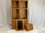 Pair of Oak Towers, Pre Lit and Comes with Shelves