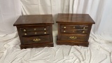 DARK WOOD TONED BEDSIDE TABLES