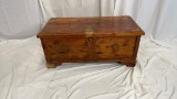 VINTAGE WOODEN TRUNK W/ HANDLES