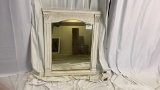 Large White Washed Mirror.