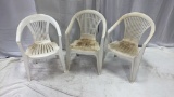 Set of 3 Outdoor Plastic Chairs.