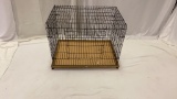 Wire and Wood Rolling Bottom Dog Kennel