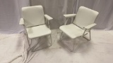 Pair of 2 Vintage Metal Outdoor Folding Chairs.