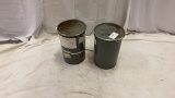 2 Metal Containers with Lids