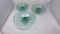 3 pc LIGHT GREEN DEPRESSION GLASS CAKE STANDS