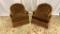 Pair of Vintage Brown Corduroy Barrel Chairs