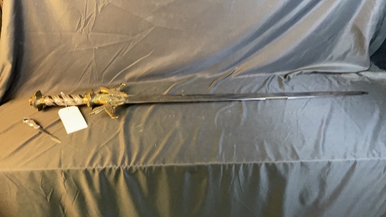 VINTAGE LONG SWORD  W/ SECRET DAGGAR IN HILT