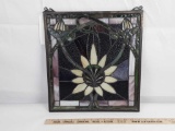 STAINED GLASS PANEL LARGE FLOWER