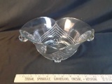 DOUBLE HANDLED FOOTED GLASS BOWL