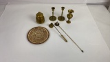 DECORATIVE BRASS VASE/CANDLE HOLDERS/SNUFFERS