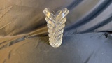 CLEAR ART GLASS VASE W/HEART SHAPED OPENING