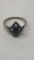 STERLING SILVER DIAMOND DESIGN RING 2G