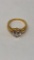 STERLING GOLD TONE CUBIC ZIRCONIA ROUND RING