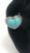 STERLING SILVER & TEAL HEART STONE RING