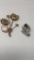 2 STERLING SILVER FLORAL BROACHES
