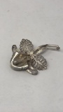 STERLING SILVER FLOWER LAPEL PIN 13G