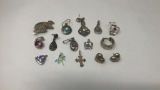 LOT OF 15 MISC STERLING SILVER EARRINGS