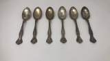6 STERLING SILVER SPOONS 155G