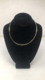 STERLING SILVER GOLD TONE OMEGA STYLE NECKLACE 10G