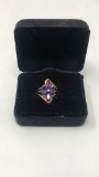 10K YELLOW GOLD AMETHYST RING