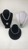 4 COSTUME NECKLACES