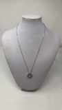 STERLING SILVER & CUBIC ZIRCONIA PENDANT CHAIN 6G