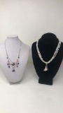 2 PEARL & STERLING SILVER NECKLACES
