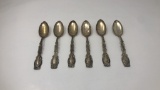 6 STERLING SILVER SPOONS 156G