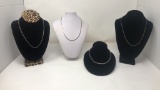 LOT OF 4 STERLING SILVER NECKLACES 48G