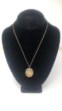 ANTIQUE GOLDTONE LOCKET W/ CHAIN