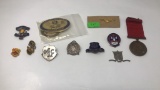 LOT OF MISC MILITARY PINS & MEDALIONS