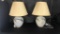 PAIR OF HAND MADE POTTERY LAMP W/ SHADE/ SIGNED