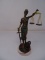 LADY JUSTICE BRONZE FIGURE ON MARBLE