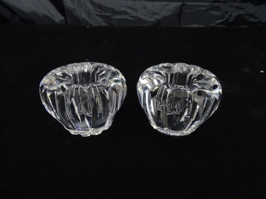 PAIR WATERFORD CRYSTAL CANDLE HOLDERS