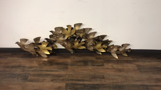 LARGE METAL BIRD WALL DECOR