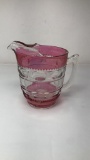 VINTAGE RUBY RED GLASS PITCH