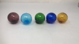 MULTICOLORED ANTIQUE JAPANESE GLASS FISHING FLOATS