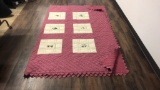 HANDMADE QUILT WITH CROSS STITCHED DESIGN