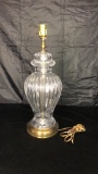 VINTAGE LARGE GLASS TABLE LAMP