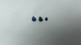 3 PEAR CUT SYNTHETIC SAPPHIRE LOOSE GEMSTONES