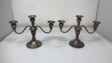 WEIGHTED STERLING SILVER CANDELABRUMS