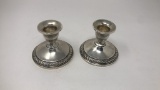 TWO PREISMER WEIGHTED STERLING CANDLE HOLDERS