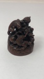 SMALL ROSEWOOD ASIAN FIGURINE