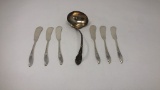 STERLING SPOON AND  BUTTER KNIVES