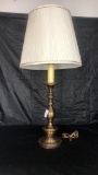 BRASS TABLE LAMP W/ SHADE