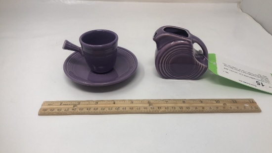 LILAC FIESTA DEMITASSE CUP, SAUCER, MINI DISC PR