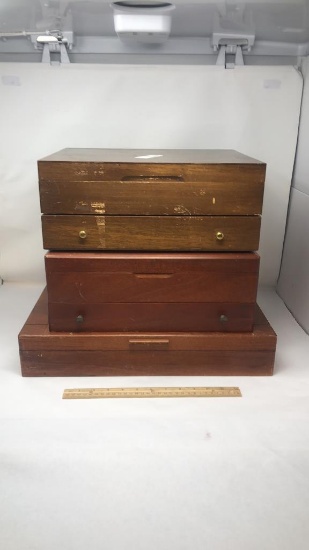 SET OF 3 SILVERWARE CHESTS