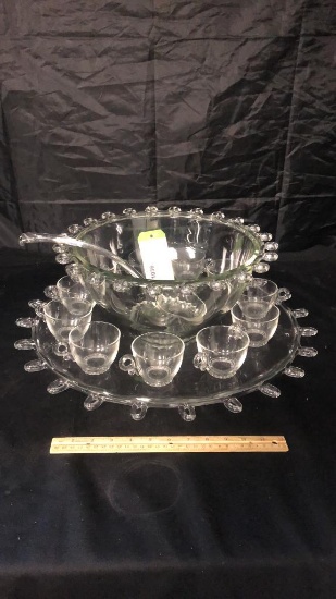 ELEGANT HEISEY LARIAT PUNCH BOWL/PLATTER/LADEL