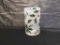 YANKEE CANDLE FROSTED GLASS HOLLY CANDLE HOLDER.