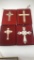 4 LENOX CROSS ORNAMENTS.